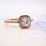Argyle pink diamond ring with cushion halo and round brilliant white centre diamond, beautiful engagement rings, Eltham jeweller, Melbourne, Australia