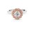 Argyle pink diamond ring, scallop halo, rare diamonds, flower ring, platinum and rose gold ring, statement rings,  diamond rings, Eltham jewellers, Melbourne jewellers, Australia