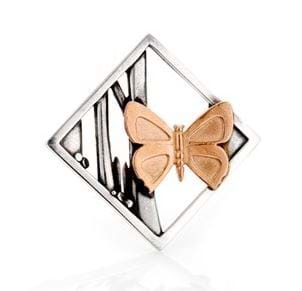 Eltham copper butterfly brooch, inspired by nature, handcrafted, nature lovers, garden lovers, gifts for those that love Australian bush and landscape, two tone jewellery, Eltham jeweller, Melbourne, Australia