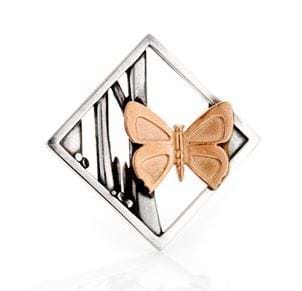 Eltham Copper Butterfly Landscape Brooch