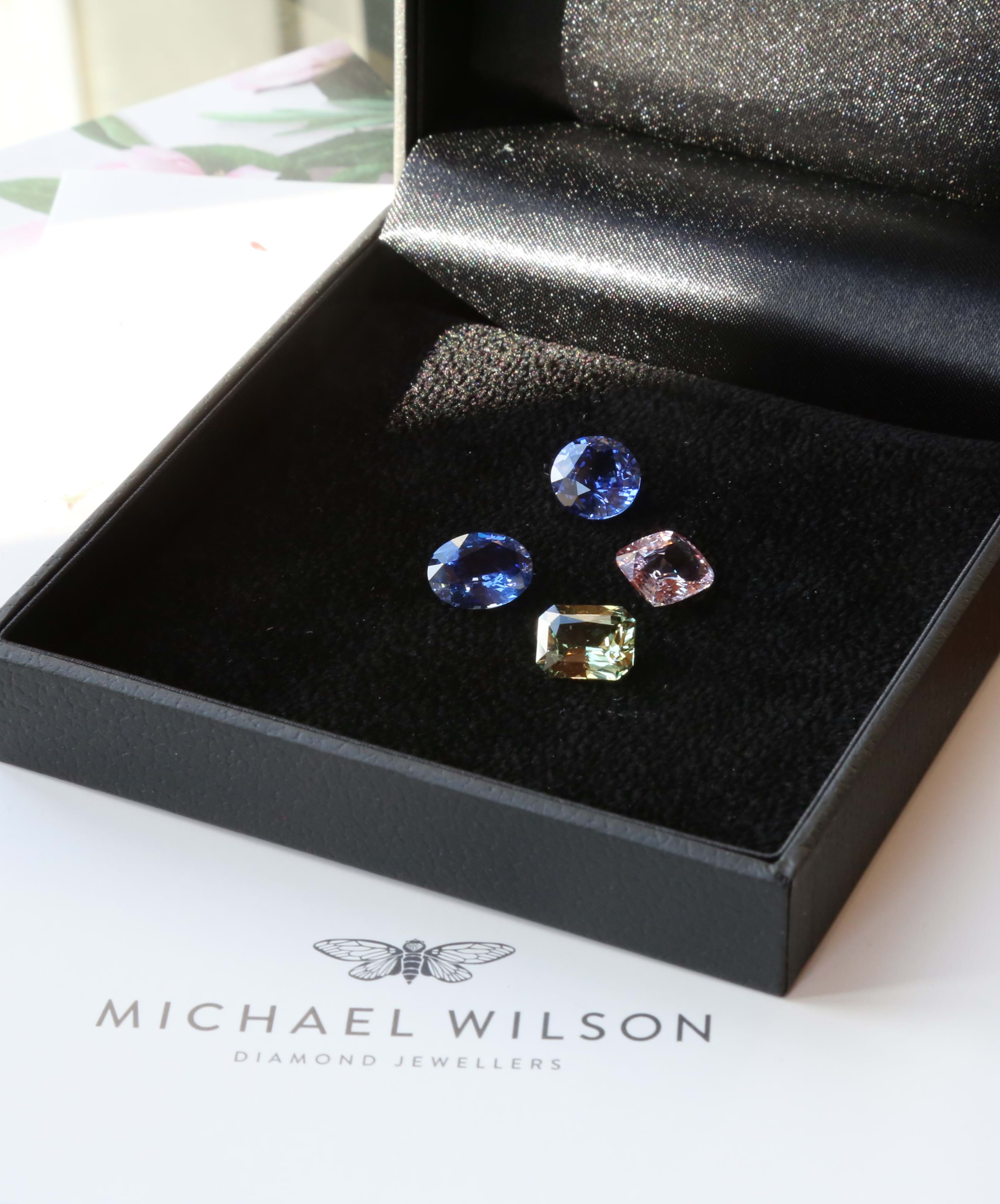 Rare 3ct sapphire loose stones, blue, green and pink sapphires, bespoke jeweller, Melbourne jeweller, Eltham, Australia