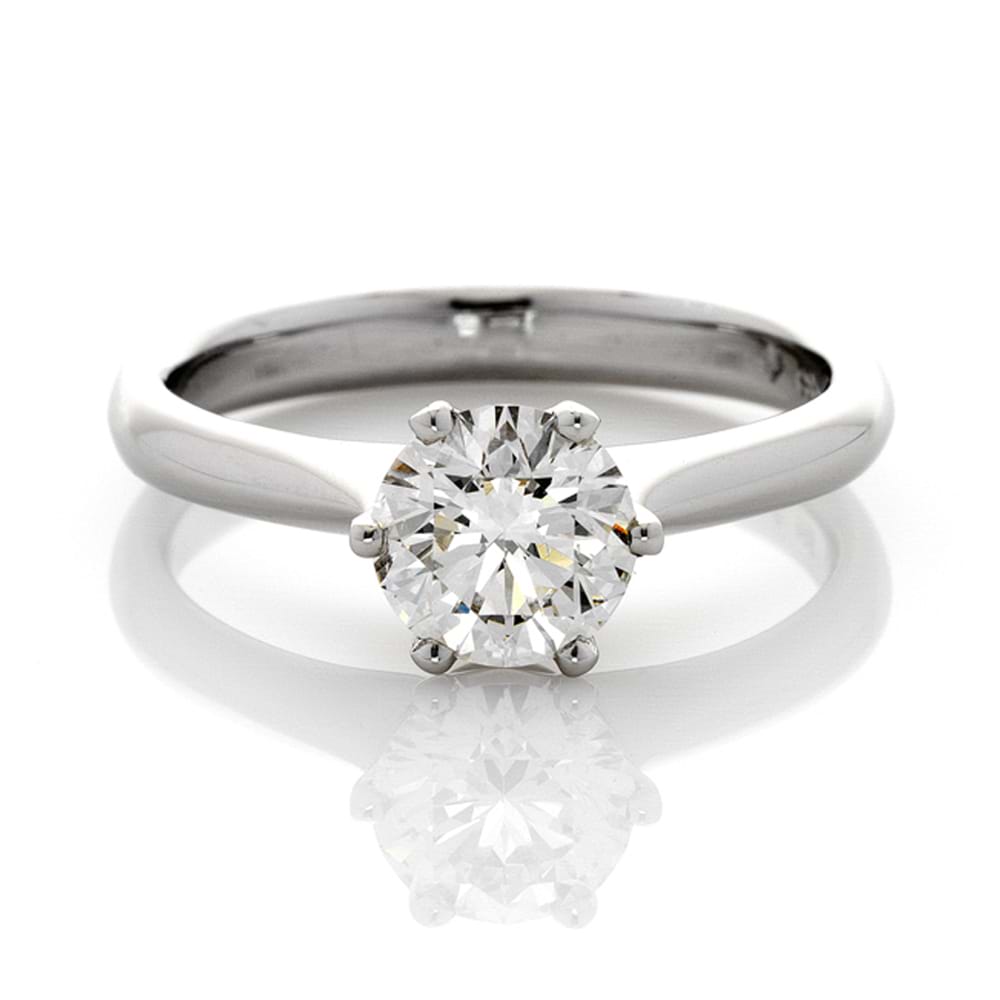 Alea solitaire diamond engagement ring, six claw, white gold, high quality diamond ring, Melbourne Australia