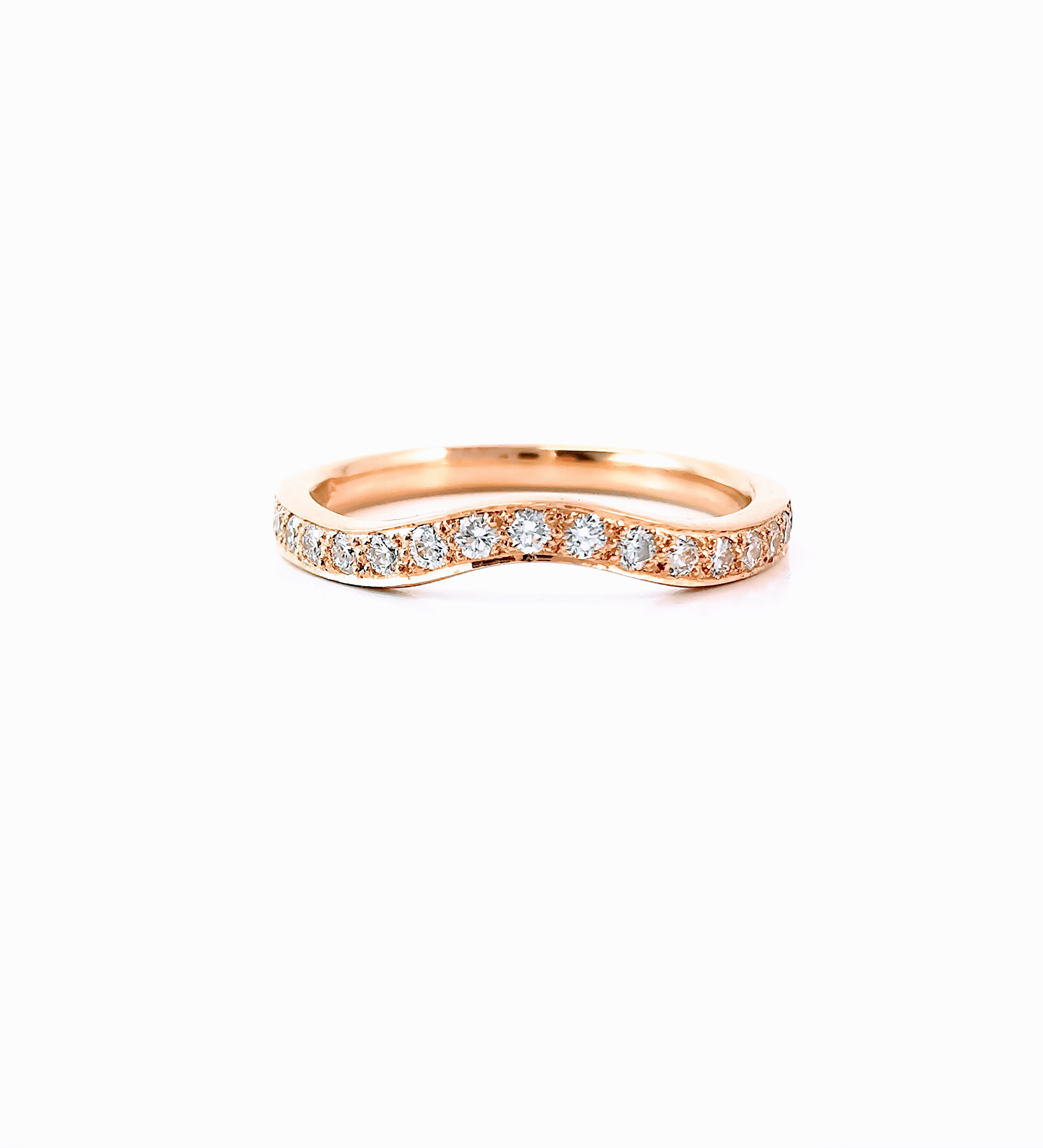 Contoured rose 2025 gold wedding band