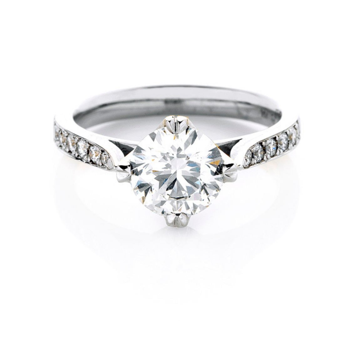 Diamond shoulder engagement online rings