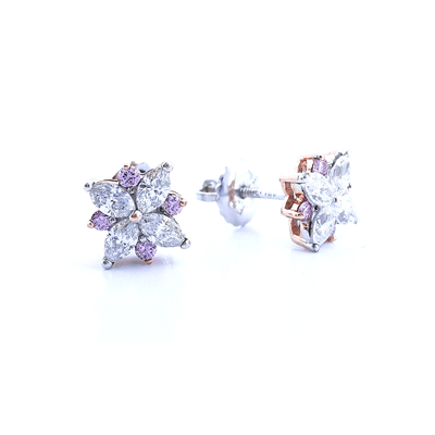 Argyle pink diamond blossom studs, Melbourne Australia