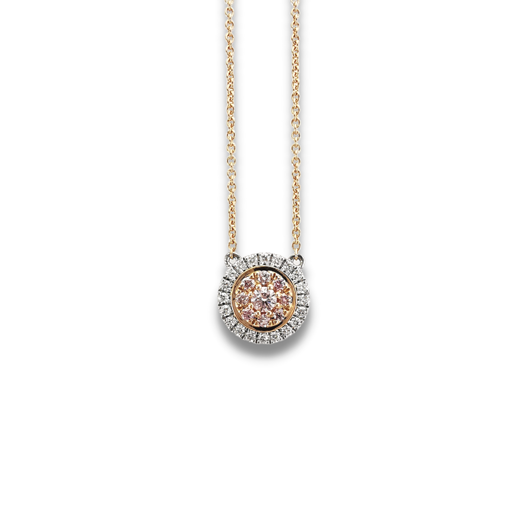 Argyle diamond halo necklace, Eltham, Melbourne Australia 