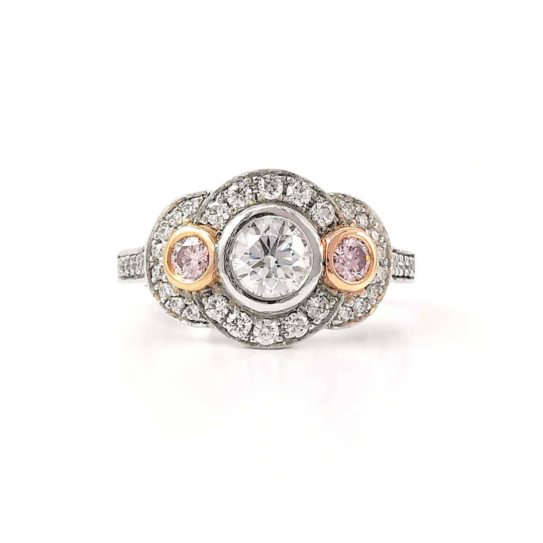 Rare Argyle pink diamond ring, art deco design style, coloured diamonds, beautiful rings, statement ring, big pink diamond, coloured diamonds, handcrafted rings, engagement ring shopping, ideas, Melbourne jeweller, Eltham jewellers, Australia