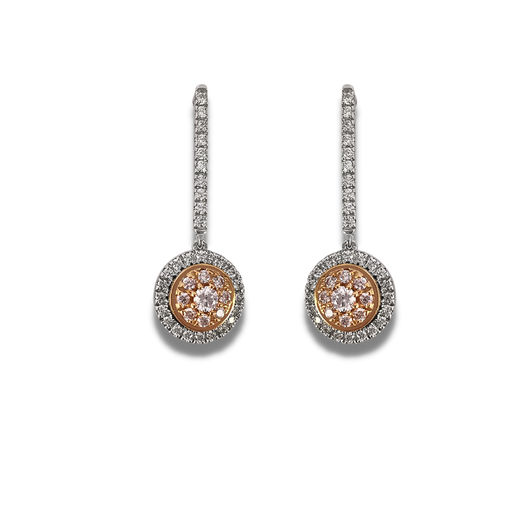 Argyle diamond halo drop earrings, Eltham, Melbourne, Australia
