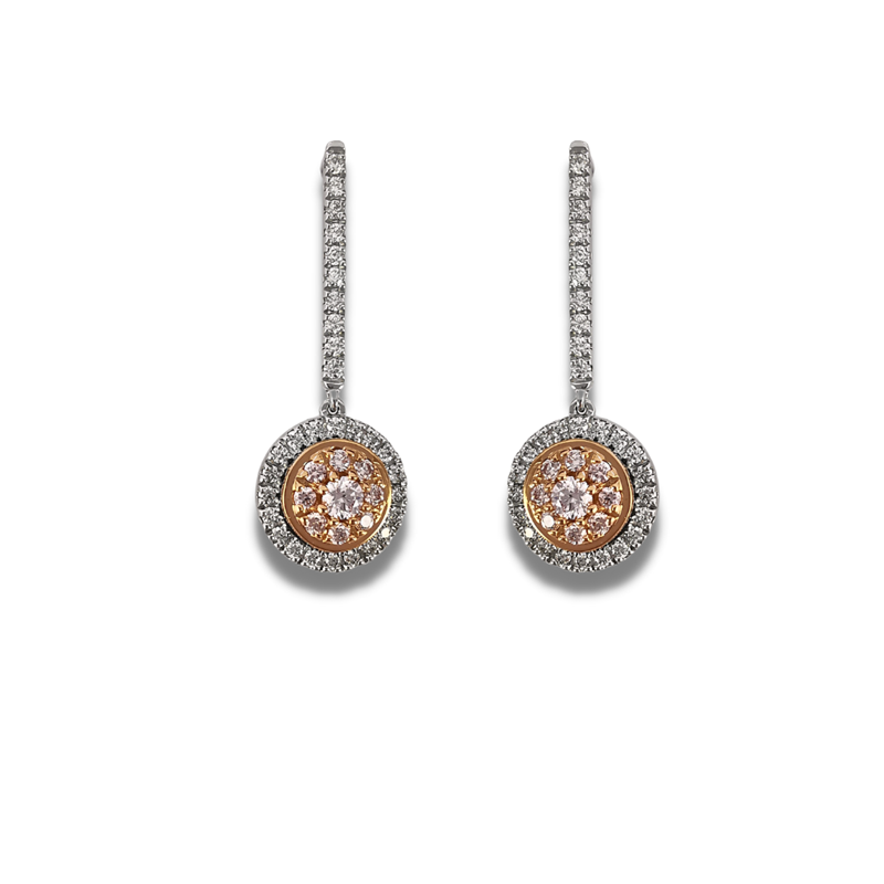 Argyle pink diamond halo earrings, Eltham, Melbourne, Australia