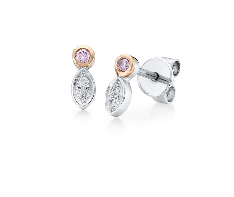 Rare Argyle pink diamond stud earrings, diamond jewellery, buy jewellery online, Eltham jeweller, Melbourne, Australia, coloured diamonds, jewellery store online, shop online, bridal jewellery, beyond rare
