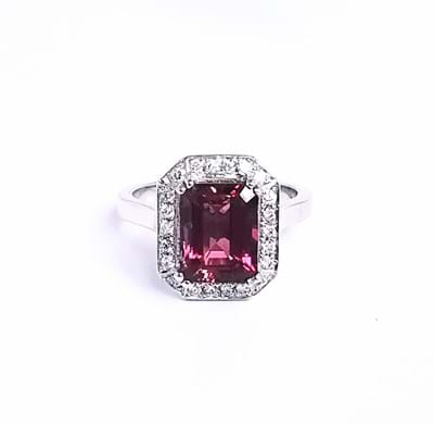 Tourmaline Halo Diamond Ring, Melbourne Australia