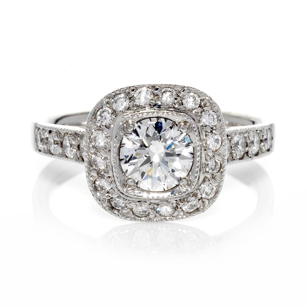 Art deco shop style engagement rings
