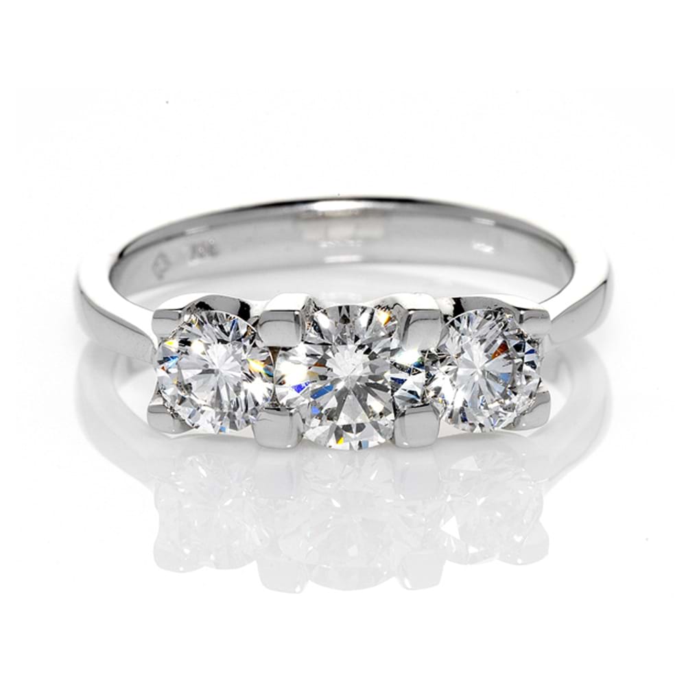 Avenza three stone diamond ring, engagement ring, brilliant diamonds, white gold, Melbourne Australia