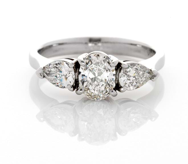 Three stone diamond engagement ring, white gold, Melbourne Australia, trilogy rings, trilogy diamond ring, diamond rings, popular rings, oval diamond ring, beautiful rings, Eltham jeweller