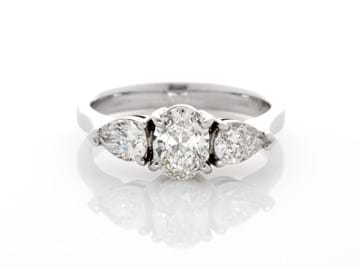 Three stone popular diamond engagement ring, Melbourne Australia