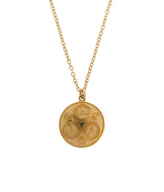 Birdshead spiral pattern celtic inspired yellow gold handcrafted pendant, jewellery, Melbourne, Australia