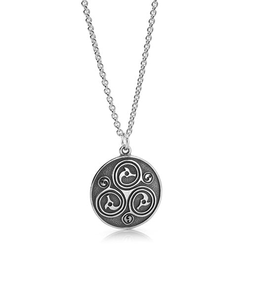 Birdshead spiral pattern celtic inspired sterling silver handcrafted pendant, jewellery, Melbourne, Australia