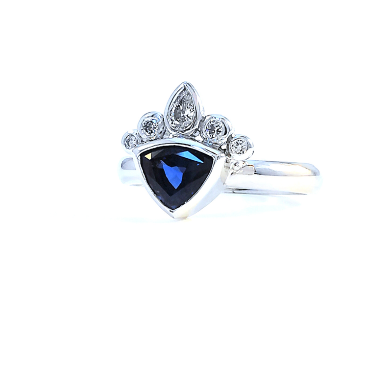 Sapphire crown ring, sapphire rings, gemstone rings, engagement rings, dress rings, cocktail rings, Eltham jeweller, Melbourne, Australia