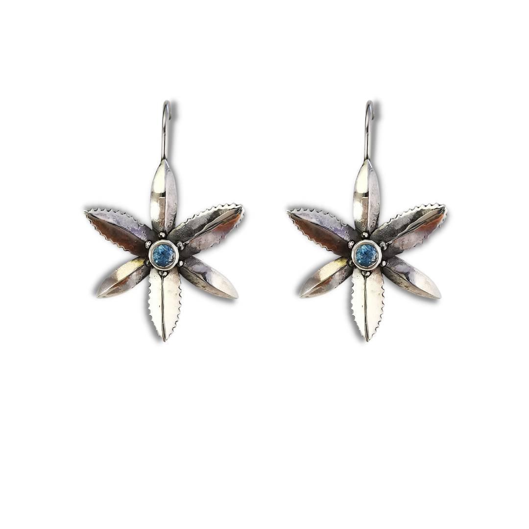 Chocolate lily, native Australian flower, sterling silver gemstone earrings, jewellery, shop online, Mother's Day gifts, guide guide, gifts for mothers, gift ideas for mums, handcrafted jewellery, Eltham jeweller, Melbourne, Australia, free shipping, blue topaz