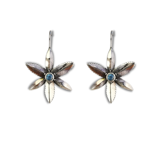 Chocolate lily, native Australian flower, sterling silver gemstone earrings, jewellery, shop online, Mother's Day gifts, guide guide, gifts for mothers, gift ideas for mums, handcrafted jewellery, Eltham jeweller, Melbourne, Australia, free shipping, blue topaz