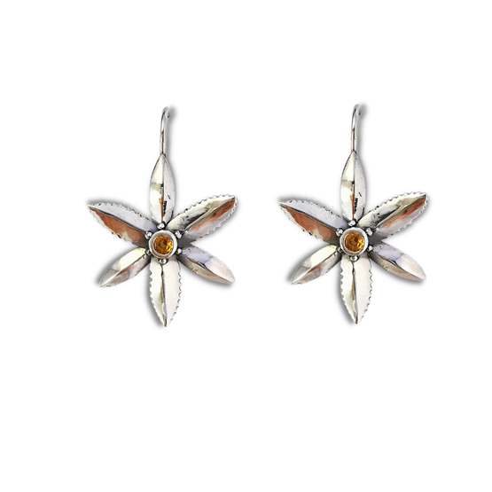 Chocolate lily, native Australian flower, sterling silver gemstone earrings, jewellery, shop online, Mother's Day gifts, guide guide, gifts for mothers, gift ideas for mums, handcrafted jewellery, Eltham jeweller, Melbourne, Australia, free shipping, citrine