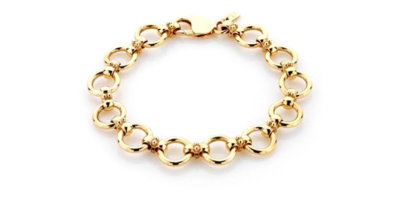 Solid handcrafted circlet yellow gold bracelet, Melbourne Australia