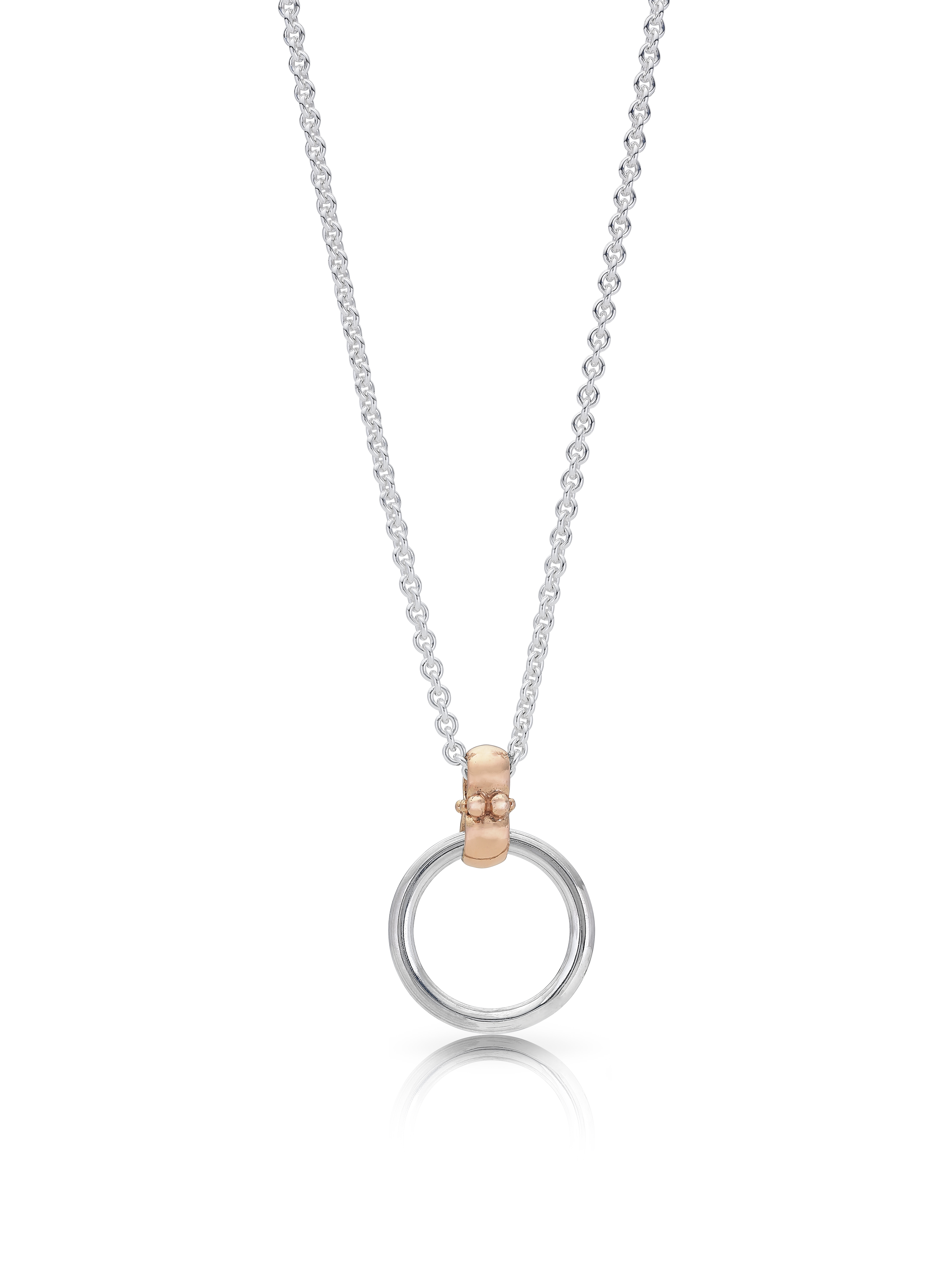 Circlet pendant, circle hoop pendant, two-tone, rose gold and sterling silver, Eltham, Melbourne, Australia