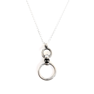 Sterling silver double circlet pendant handcrafted, Melbourne Australia