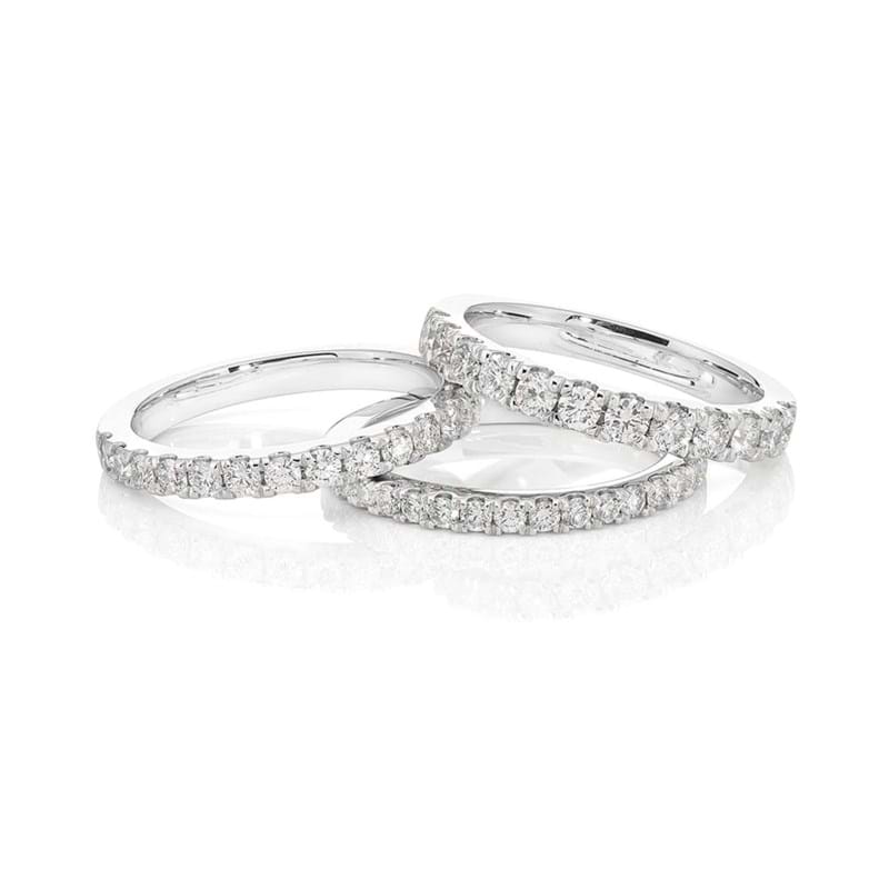 Clawset fine diamond rings, wedding rings, eternity bands, wedding anniversary rings, stacking rings, stackable bands, Eltham jeweller, Melbourne, Australia