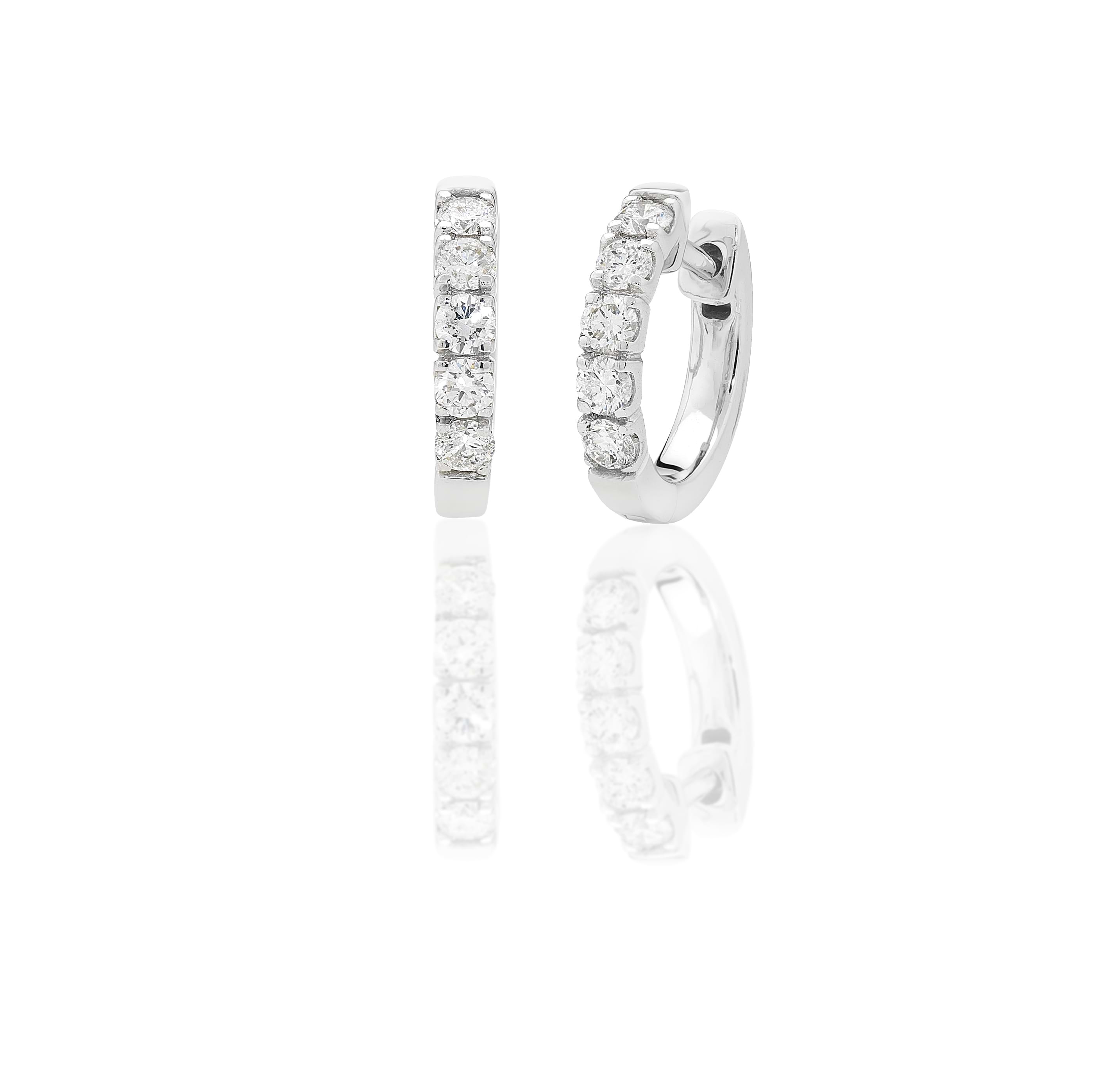 Huggies brilliant hoop earrings, diamond jewellery