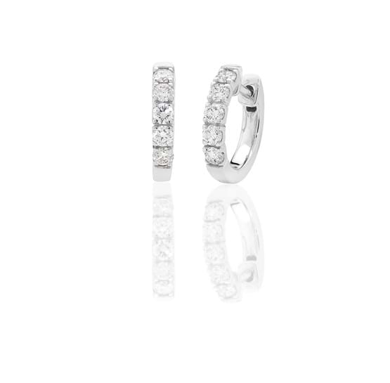 Brilliant round diamonds, Huggies earrings, diamond jewellery, bridal jeweller, Mother's Day gifts, gift guide, gifts for mothers, hoop diamond earrings, jewellery store online, Eltham jeweller, Melbourne, Australia
