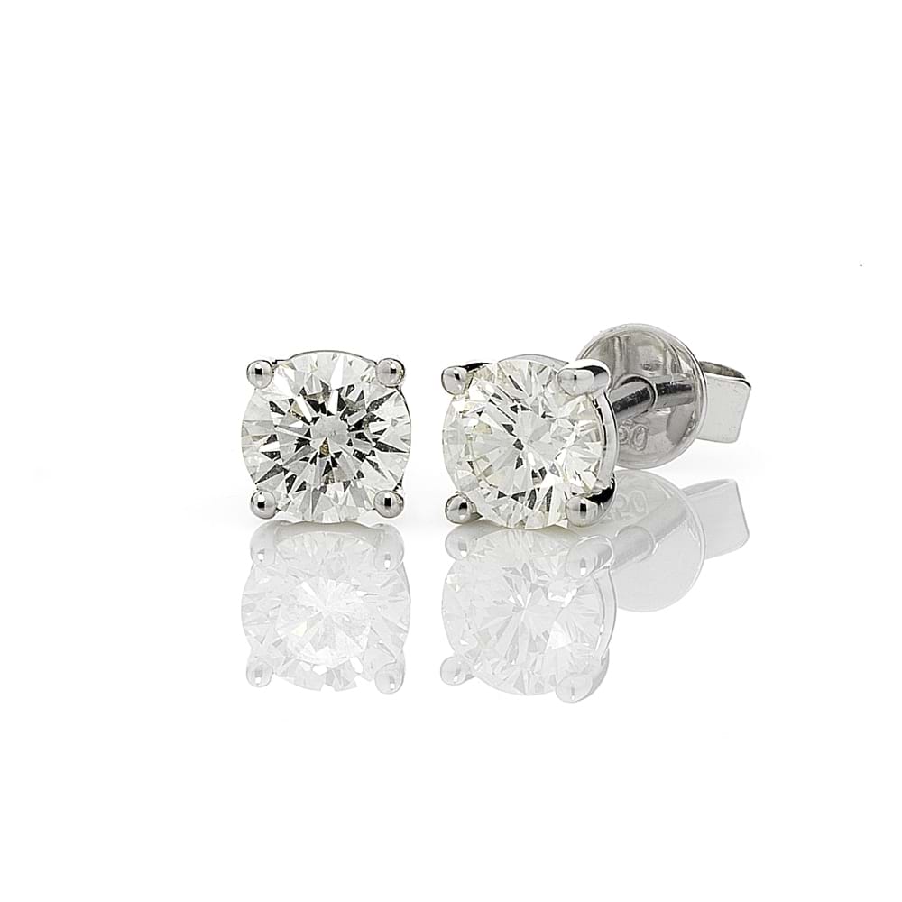 Claw set white gold diamond studs, Melbourne Australia