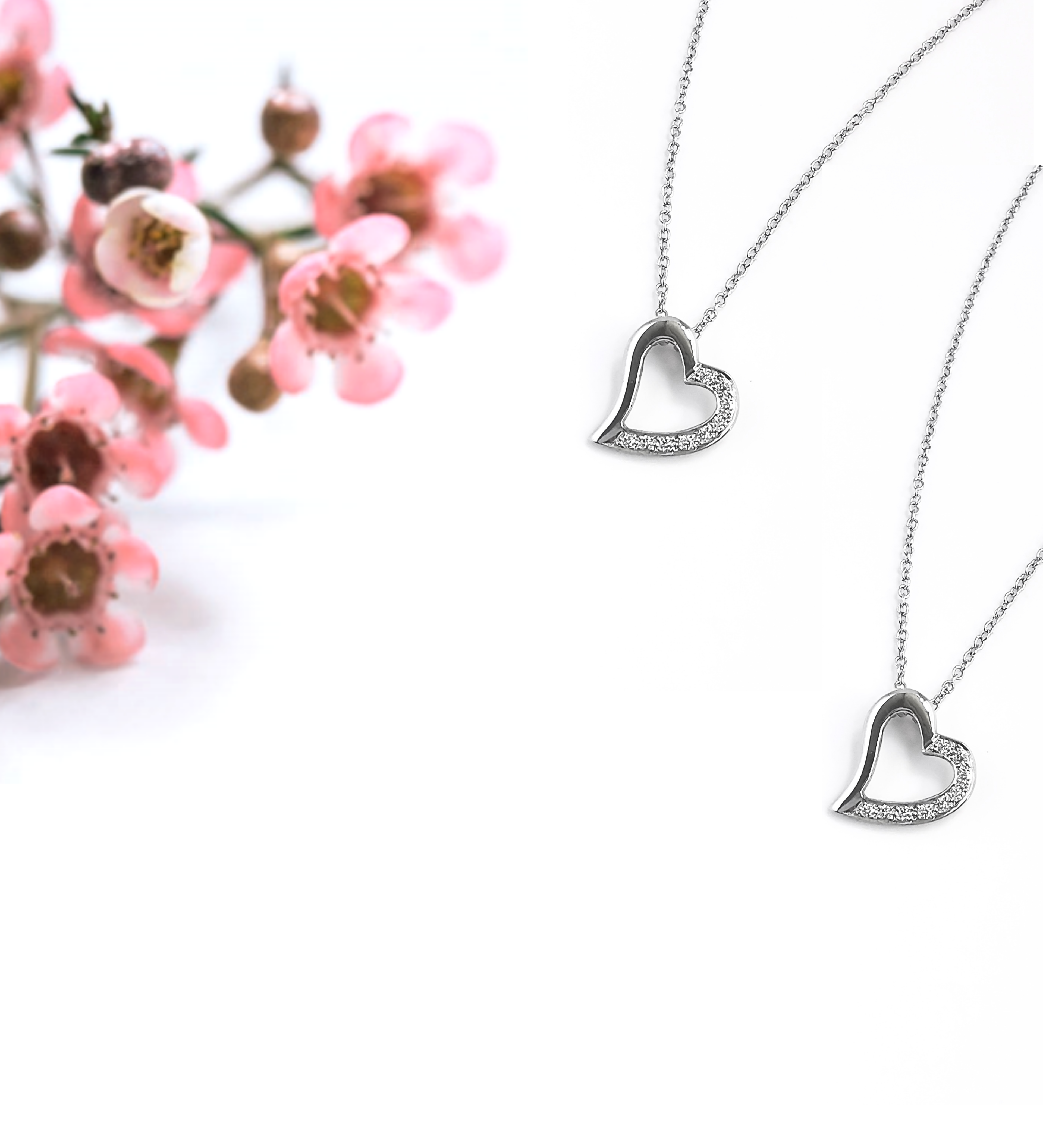 heart pendants, diamond jewellery, heart jewellery, shop online, mothers day gifts