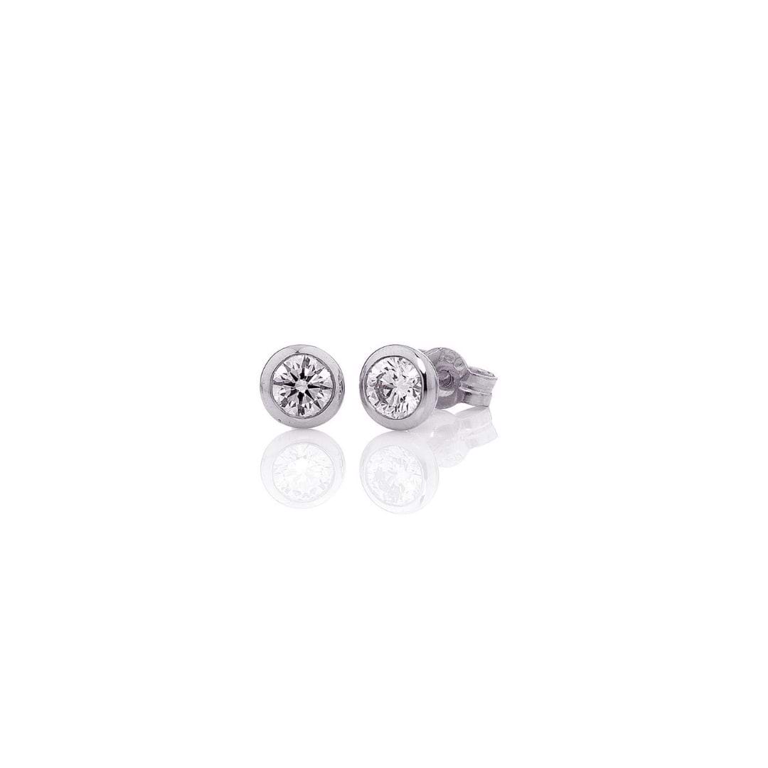 Diamond Bezel Set Studs 2=040ct - 18ct Yellow Gold