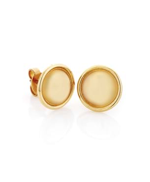 Dome stud earrings in yellow gold, everyday jewellery