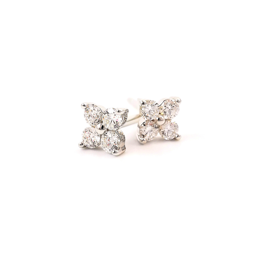 Flower stud 2025 diamond earrings