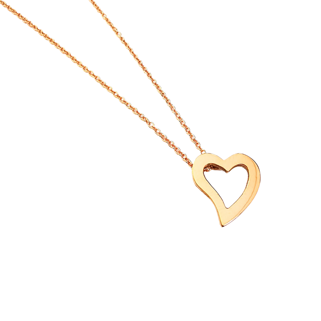Yellow gold heart charm pendant, open design, Valentine's Day gifts, Eltham, Melbourne, Australia