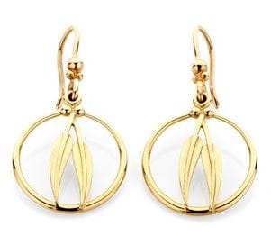 Gumleaf Frame Earrings - 9ct Yellow Gold