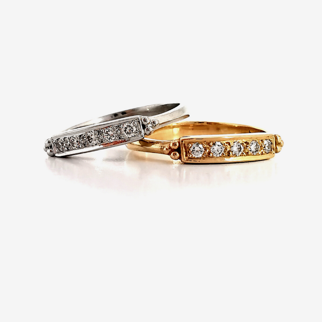 Rectangular top diamond bands, eternity rings, wedding rings, Melbourne Australia