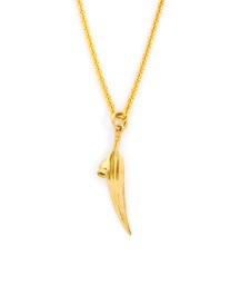 Yellow gold gumleaf and nut pendant, handcrafted, jewellery, Australiana