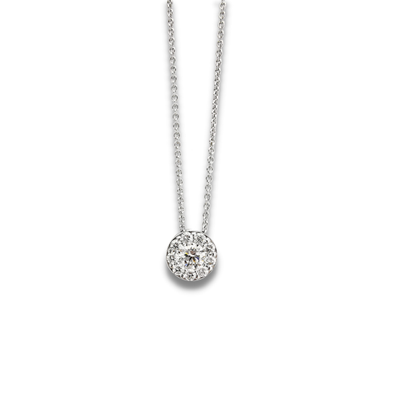 Slider diamond pendant, halo, everyday diamond jewellery, Valentine's Day gifts, Eltham, Melbourne, Australia, Valentine's Day gifts for wives, Valentine's Day gifts for women