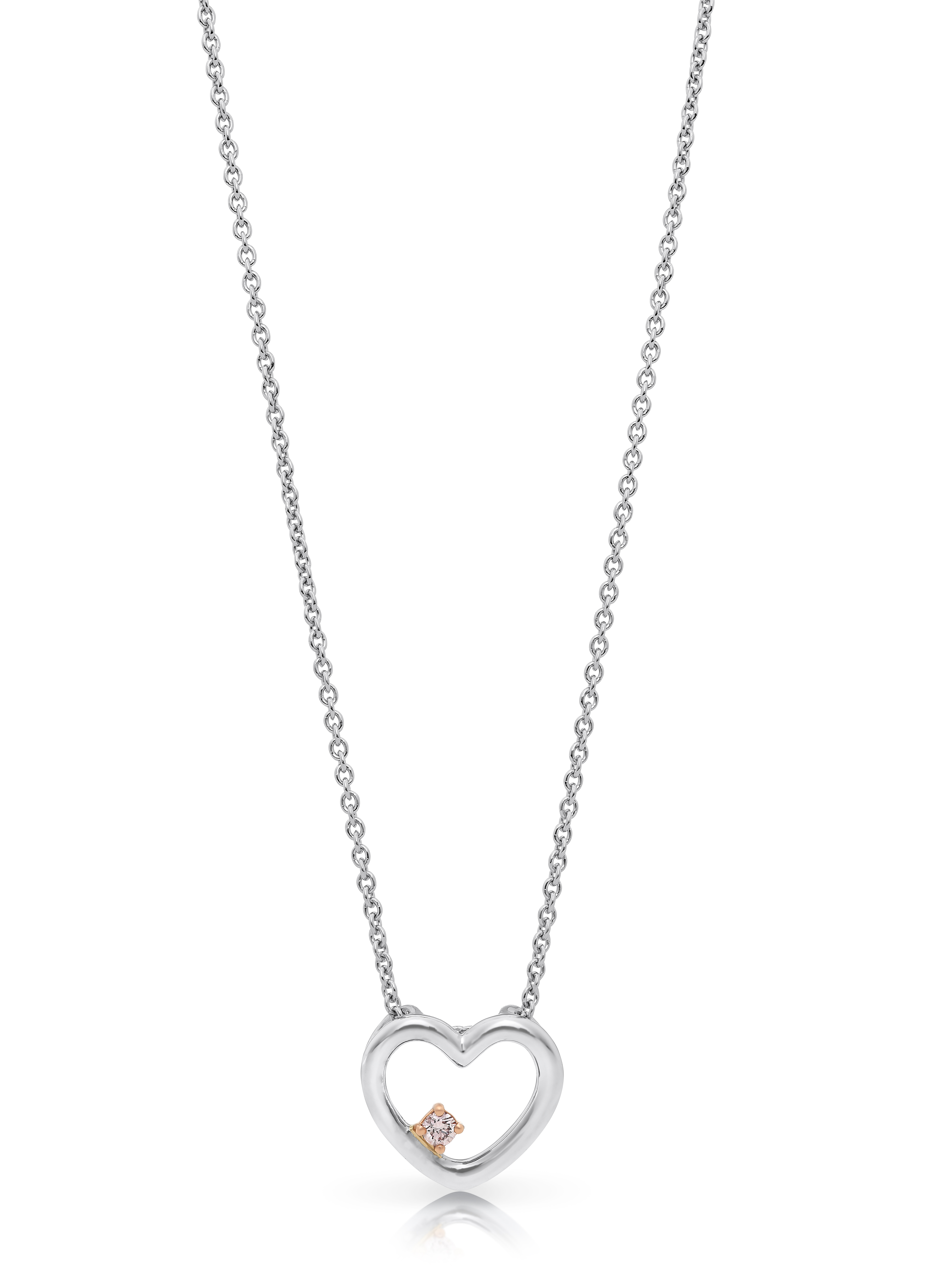 Argyle pink diamond pendant, heart design, charm, diamond jewellery, gifts for girls, everyday diamonds, Eltham jeweller, Melbourne, Australia