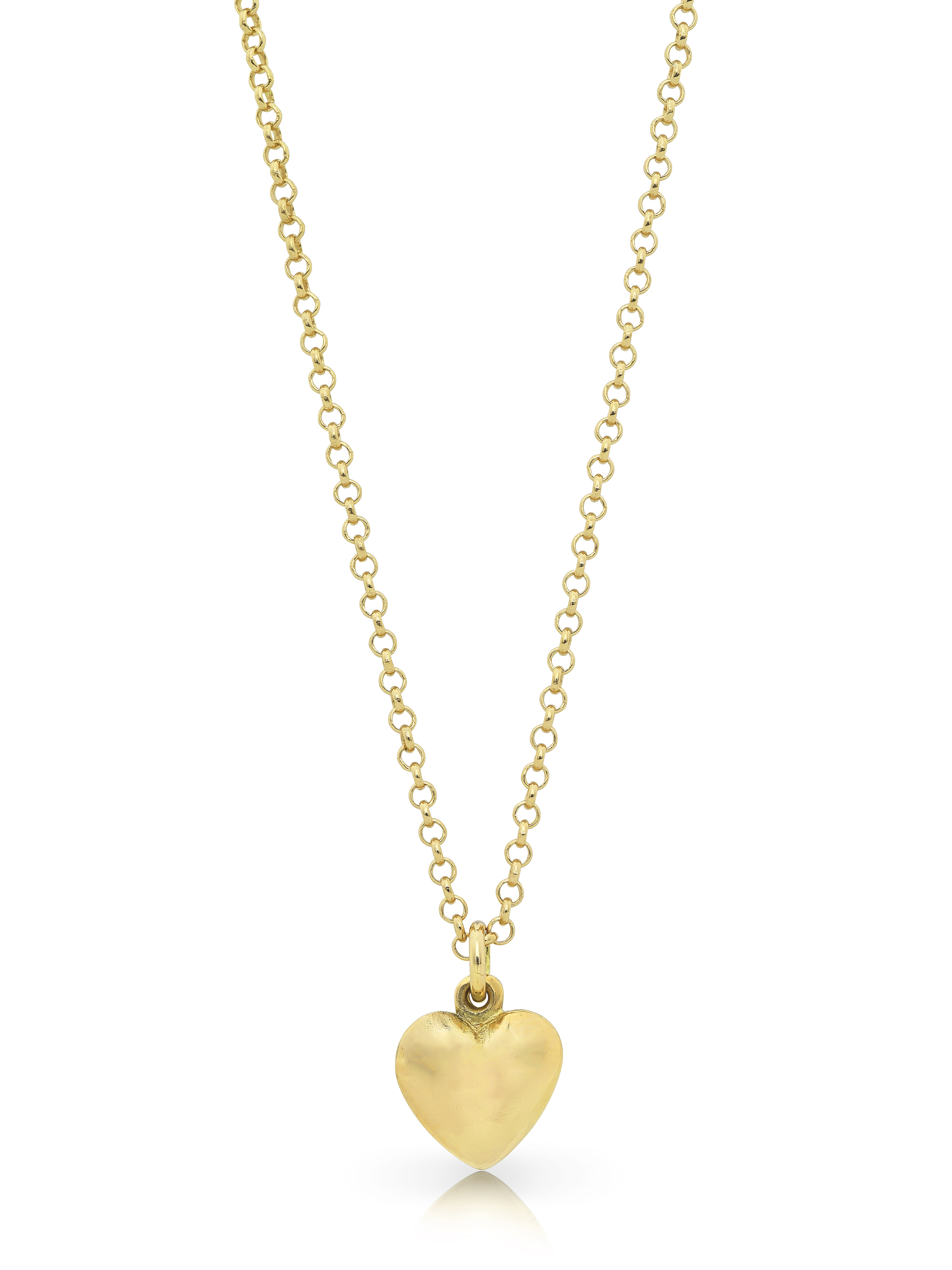 Yellow gold puff heart pendant, charm, jewellery, handcrafted, Eltham jeweller, gifts for girls, Melbourne