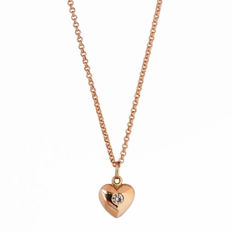 Heart and diamond pendant in rose gold, jewellery, charms, Melbourne, Australia, confirmation gifts for teenage girls