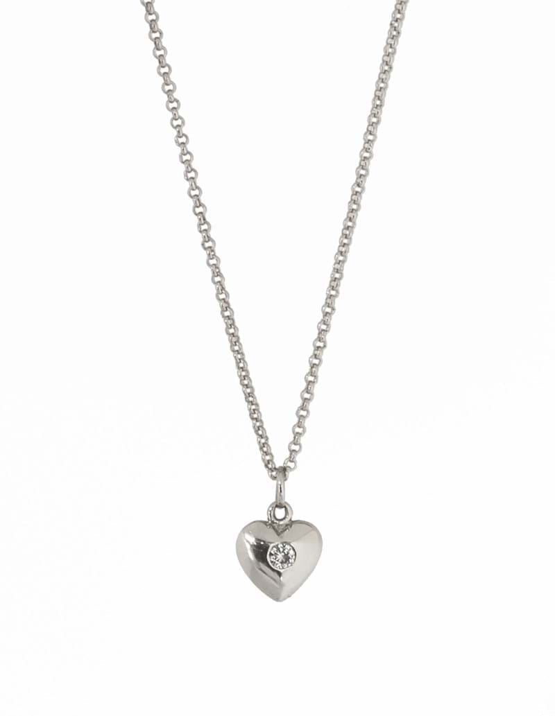White gold heart pendant with diamond and on matching chain, Eltham, Melbourne, Australia