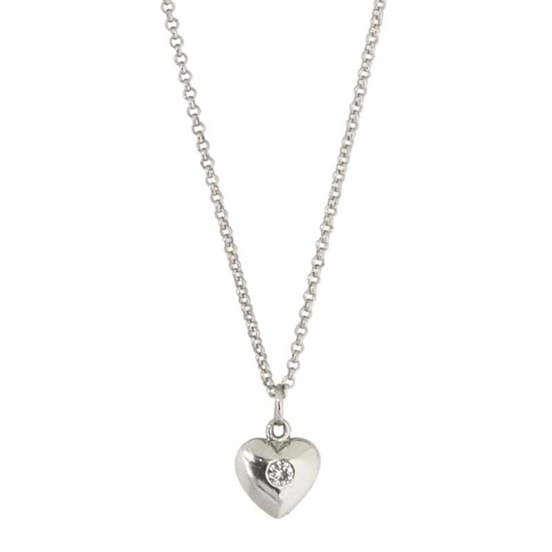 Heart and diamond pendant in sterling silver, jewellery, charms, Melbourne, Australia, confirmation gifts for teenage girls