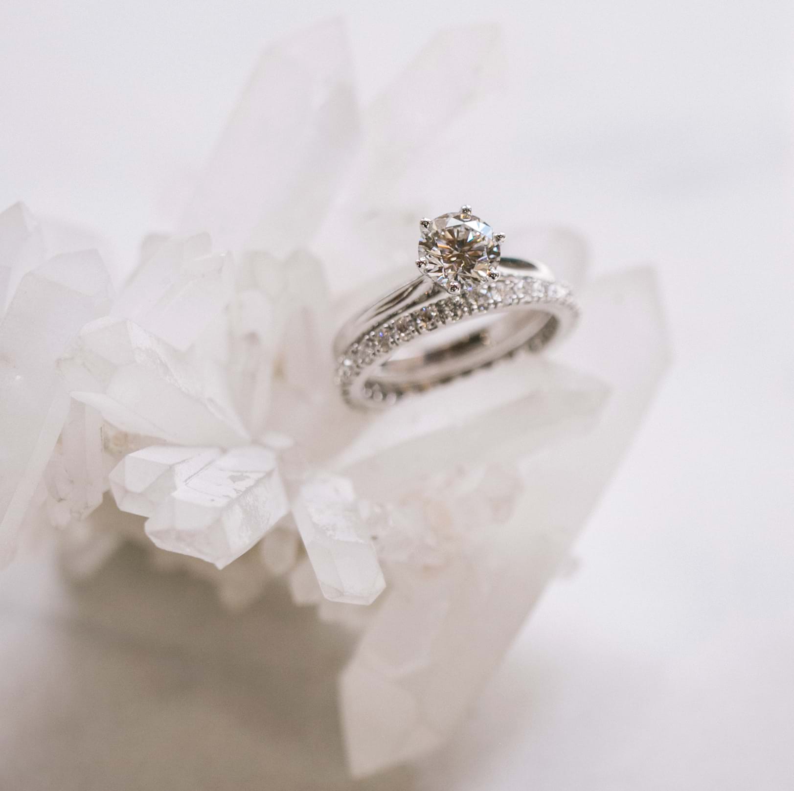 Solitaire diamond engagement ring with matching claw set diamond wedding ring, Eltham jeweller, Melbourne, Australia