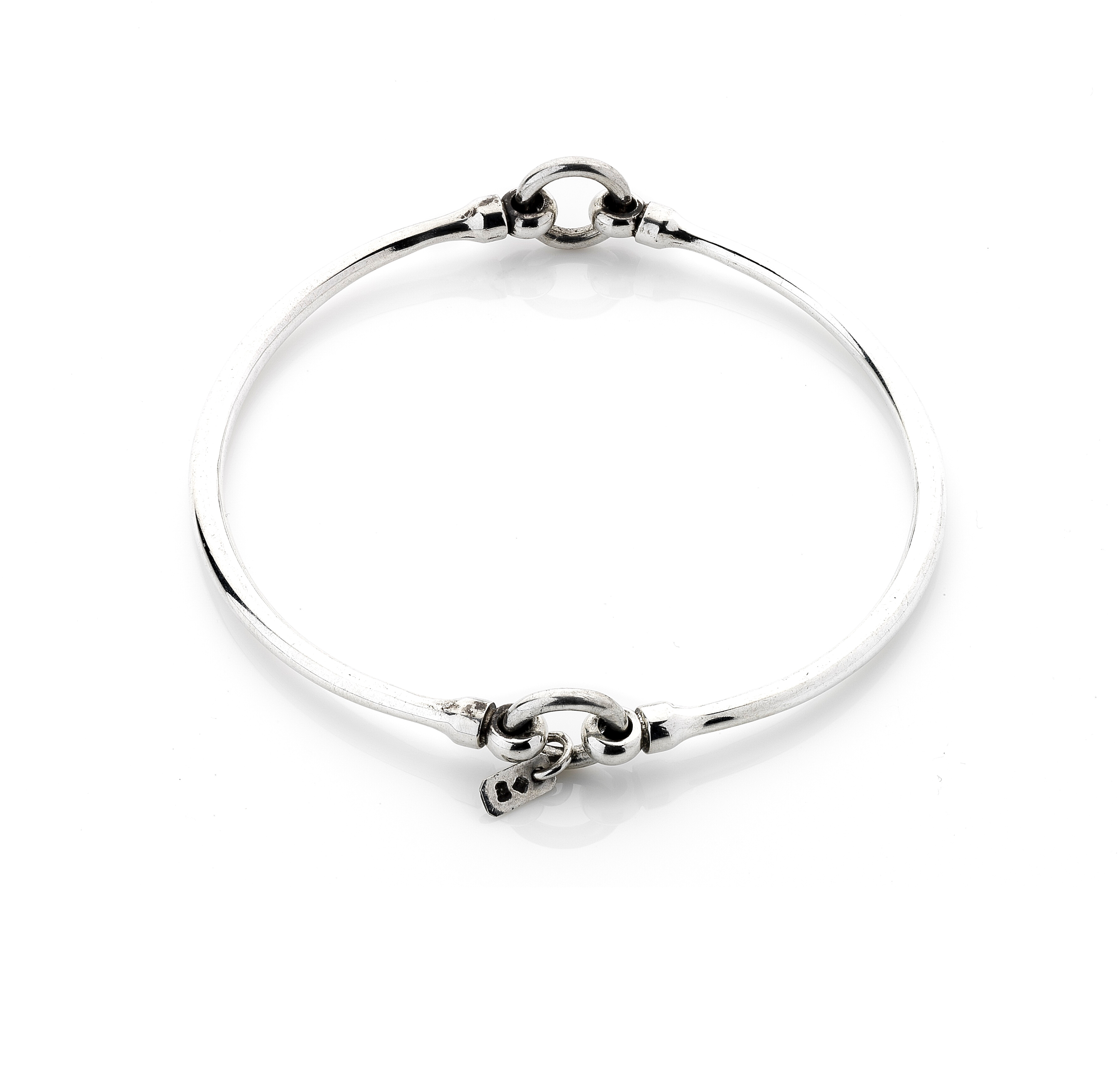 Hourglass handcrafted solid sterling silver bangle, jewellery, Melbourne Australia