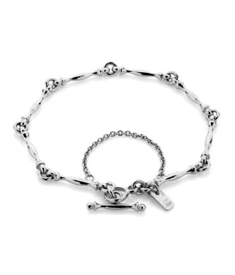 Handcrafted bracelet with curvaceous links in sterling silver with safety chain, everyday jewellery, for gifts, for women, Eltham jeweller, Melbourne, Australia, confirmation gifts for teenage girls