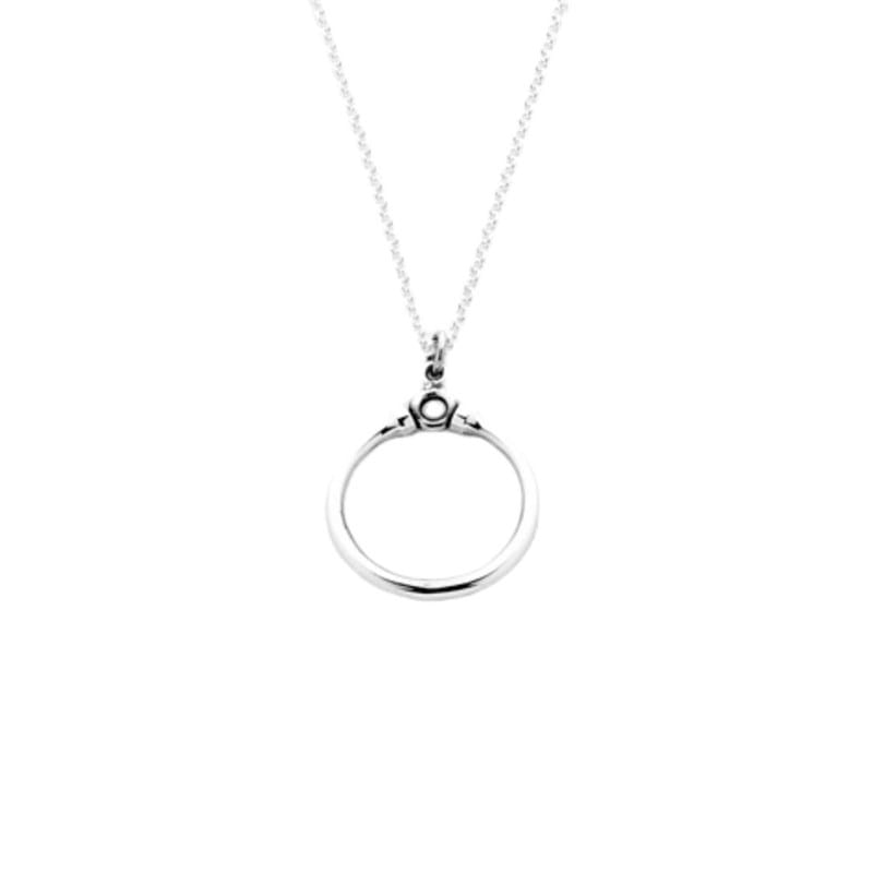 Hourglass sterling silver handcrafted pendant, hoop design pendant, circle pendant, necklace, Eltham jeweller, Melbourne, Australia